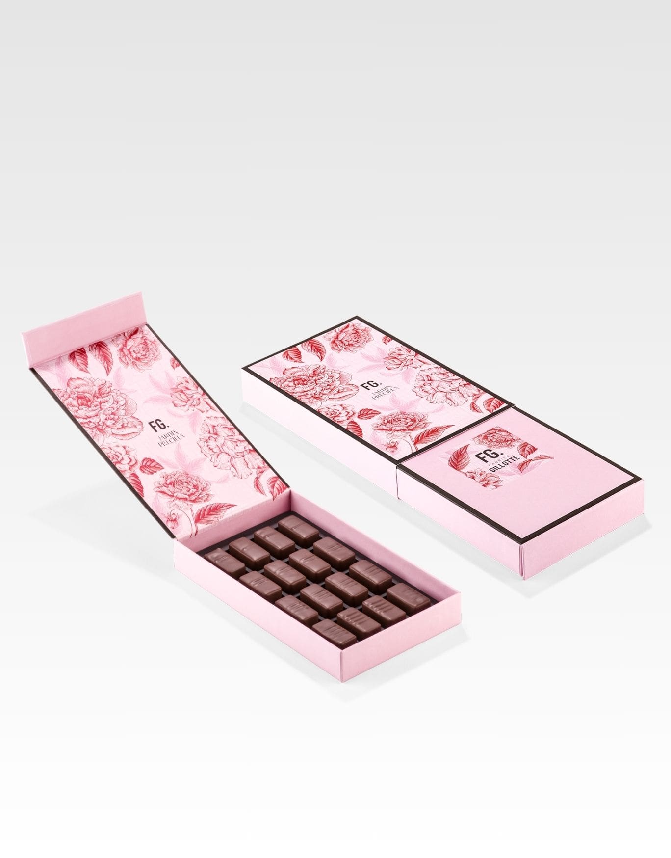 coffret ganaches chocolat fruits et fleurs