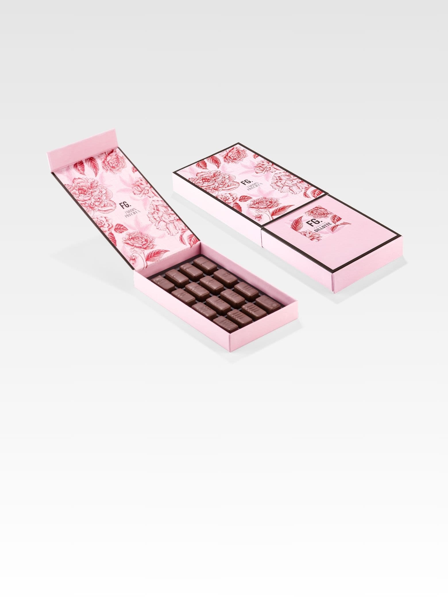 coffret ganaches chocolat fruits et fleurs